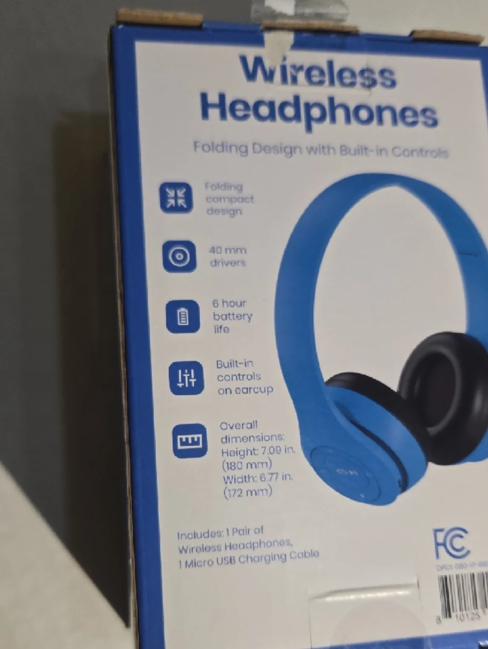 Wireless Folding Headphones With Built-in Controls School Work Kid